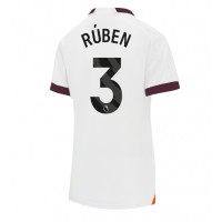 Fotballdrakt Dame Manchester City Ruben Dias #3 Bortedrakt 2023-24 Kortermet